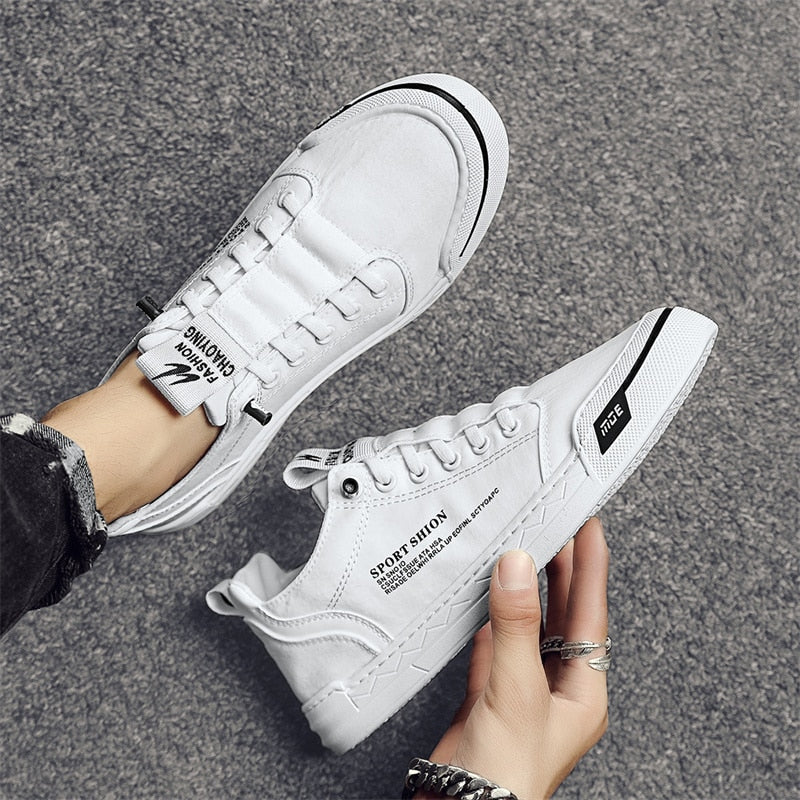 Comfort Slip On Ice Silk Canvas Sneakers With Elastic Laces