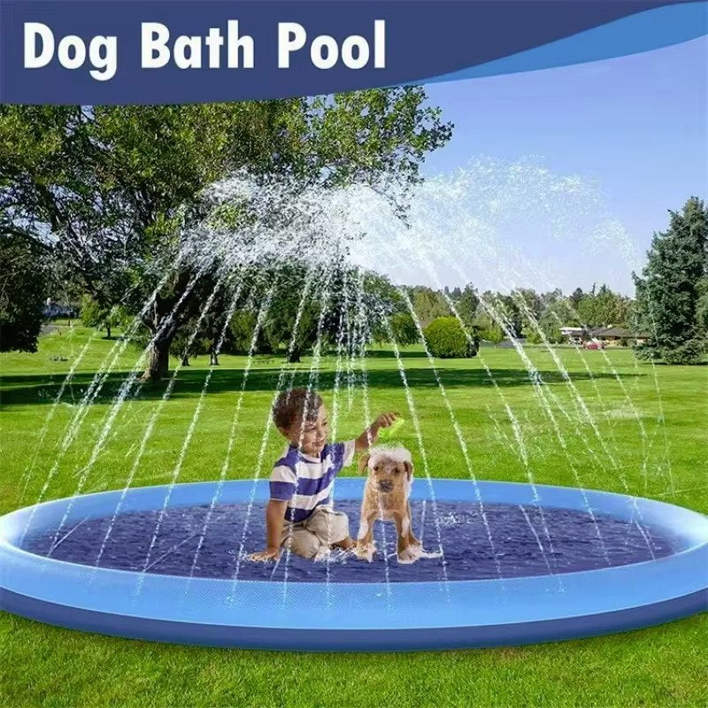 Dog Wash Fountain Sprinkler Inflatable Swimming Pool Dog Toy - Cool In Summer Heat