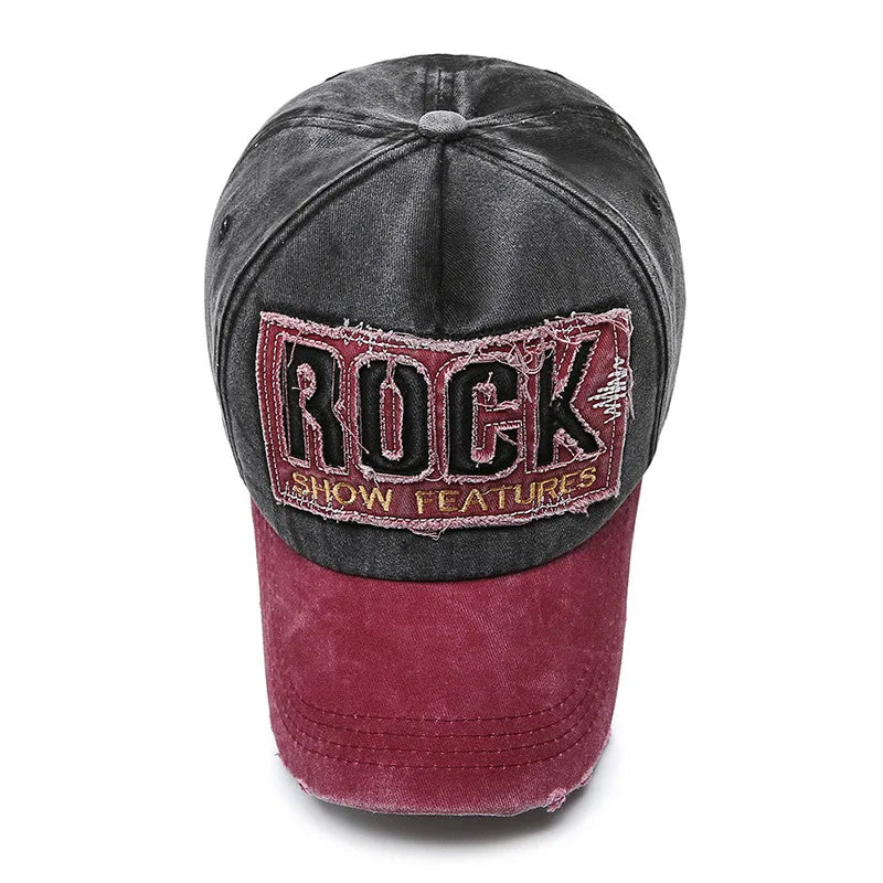 ROCK Washed Baseball Cap Shabby Denim Hat