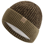 Knit Two-Tone Beanie | Warm Fur-Lined Folded-Brim Unisex Hat