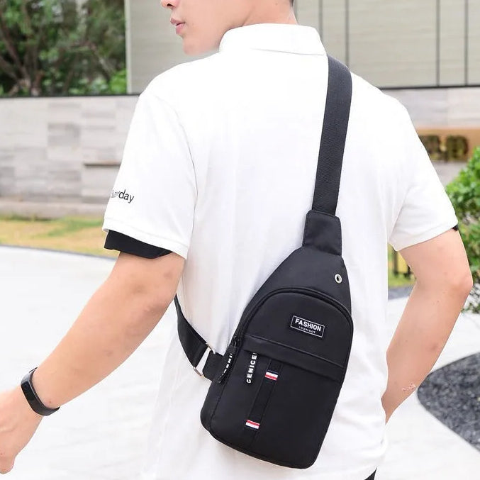 Shoulder Sling Bag Fanny Pack with Security Headphone Slot