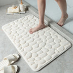 Cloud-Soft Non Slip Bath Mat Cobblestone Memory Foam Shower Rug