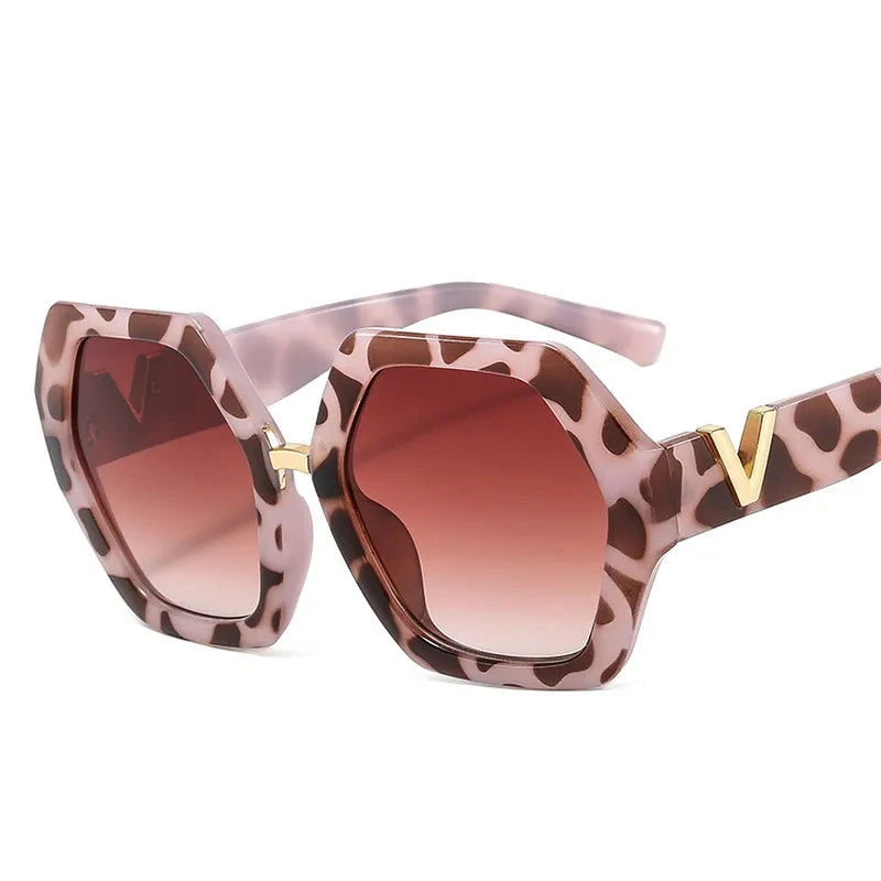 Big-Frame Hexagon Fashion Sunglasses Women's Oversized