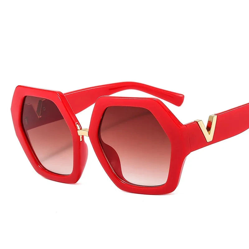 Big-Frame Hexagon Fashion Sunglasses Women's Oversized