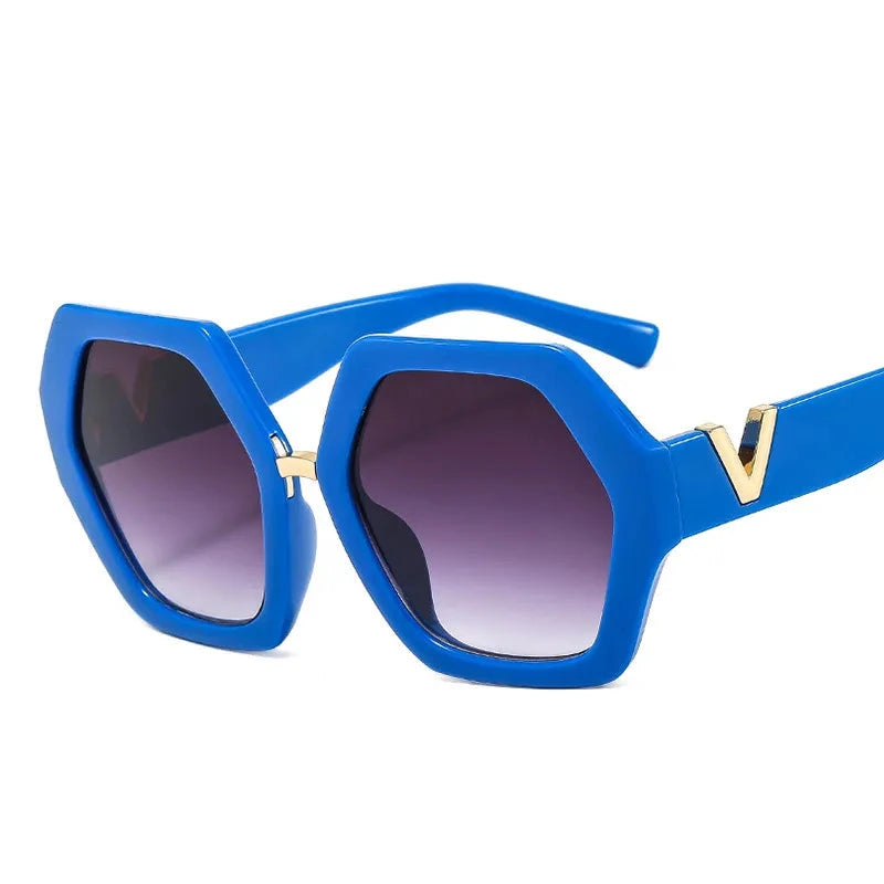 Big-Frame Hexagon Fashion Sunglasses Women's Oversized