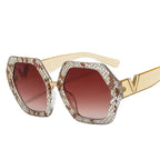 Big-Frame Hexagon Fashion Sunglasses Women's Oversized