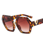 Big-Frame Hexagon Fashion Sunglasses Women's Oversized