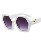 Big-Frame Hexagon Fashion Sunglasses Women's Oversized