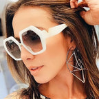 Big-Frame Hexagon Fashion Sunglasses Women's Oversized