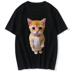 Funny Boss Cat 3D Print Women's Oversized T-Shirt