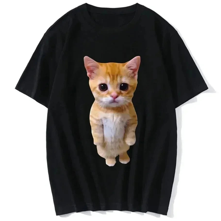 Funny Boss Cat 3D Print Women's Oversized T-Shirt