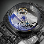Statement Skeleton Mechanical Watch Stainless Steel Bronze Strap