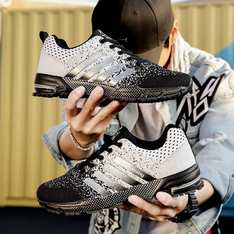 Sports Sneakers Stripes Gradient Breathable Running Shoes