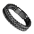 Chunky 10mm Stainless Steel Bracelet With Hidden Lock 19 / 21 / 23cm
