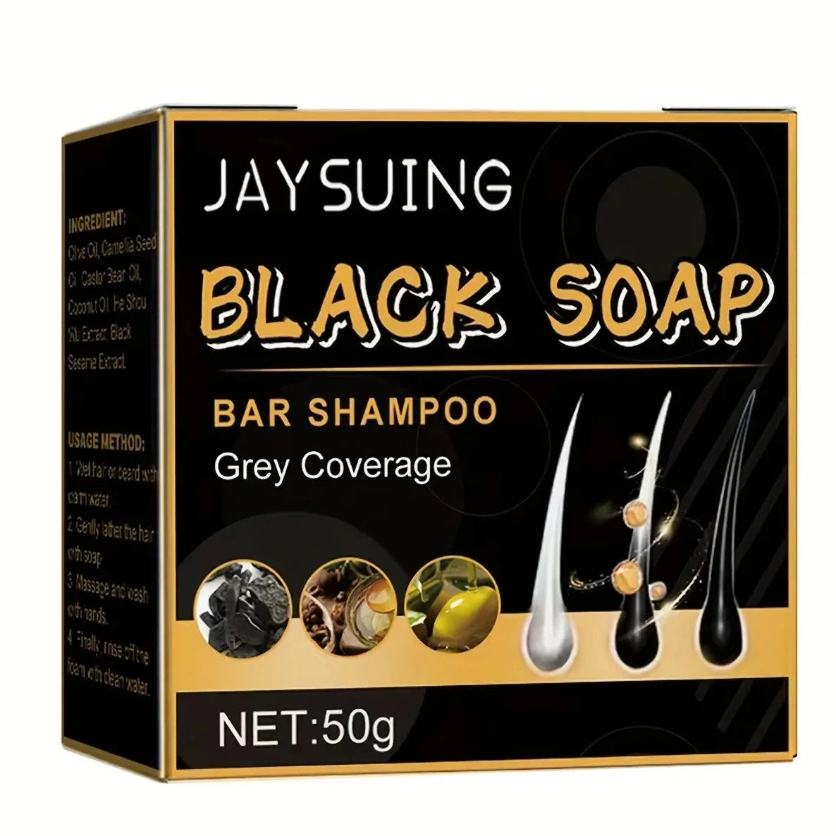 Black Hair Soap Grey-Be-Gone Revival Darkening Rejuvenating