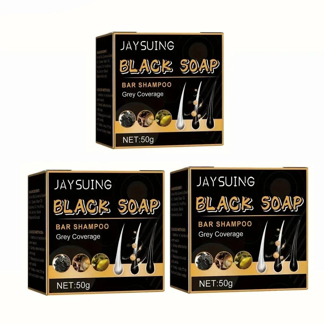 Black Hair Soap Grey-Be-Gone Revival Darkening Rejuvenating