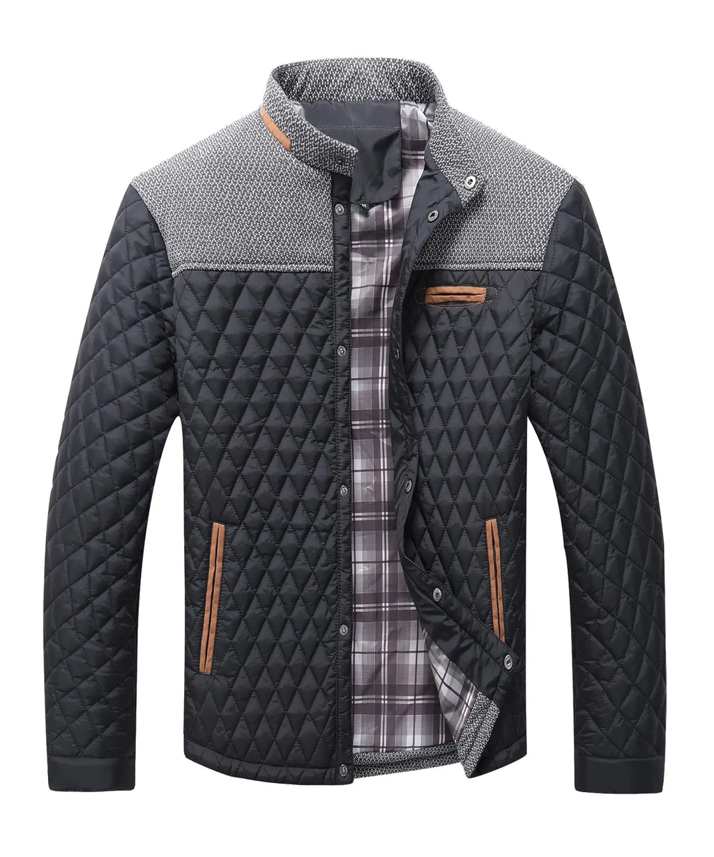 Men's Bomber Puffer Jacket Diamond Quilted