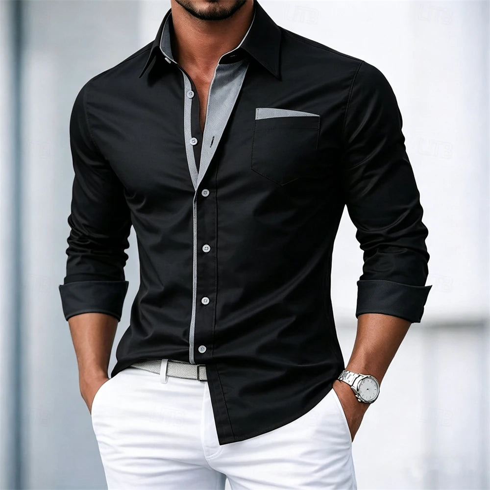 Men's Long Sleeve Shirt Smart Casual Date Night Outfit