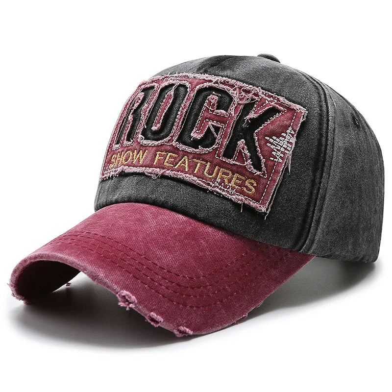 ROCK Washed Baseball Cap Shabby Denim Hat