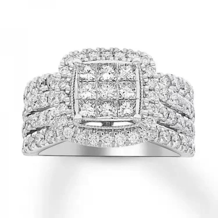Diamond Encrusted Bling Ring Iced Out Chunky Hip Hop High-Shine