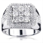 Diamond Encrusted Bling Ring Iced Out Chunky Hip Hop High-Shine