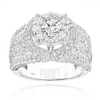 Diamond Encrusted Bling Ring Iced Out Chunky Hip Hop High-Shine