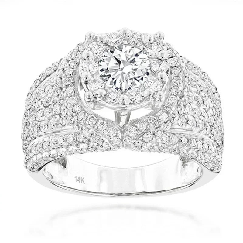 Bling Ring Iced Out Chunky Hip Hop High-Shine Diamond Encrusted