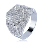 Diamond Encrusted Bling Ring Iced Out Chunky Hip Hop High-Shine