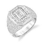 Diamond Encrusted Bling Ring Iced Out Chunky Hip Hop High-Shine