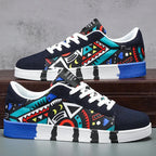 Geometric Canvas Sneakers Graffiti Print Skate Street Shoes
