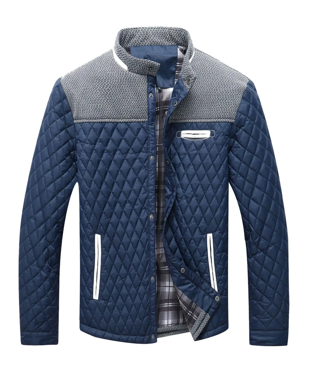 Men's Bomber Puffer Jacket Diamond Quilted