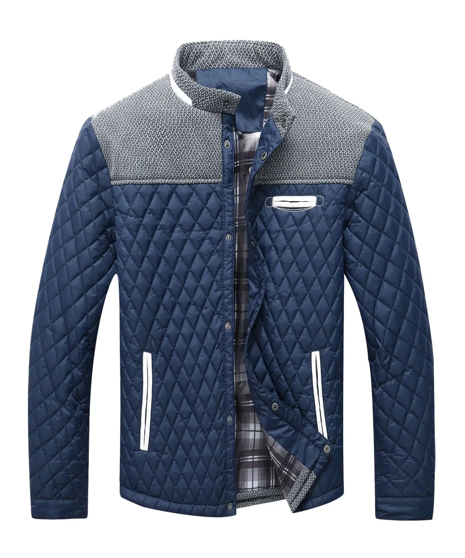 Men's Bomber Puffer Jacket Diamond Quilted