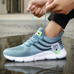 Pull On Air Mesh Sneakers Elastic Laces Slip On Sport Shoes