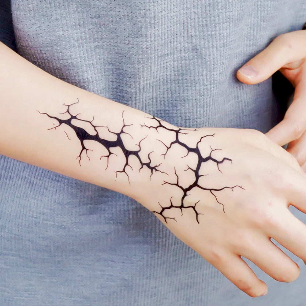 Face And Body Halloween Lightning Temporary Tattoo Stickers Makeup Pack