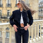 Bomber Jacket - Cropped Single Breast Classy Jacket Women's Wear