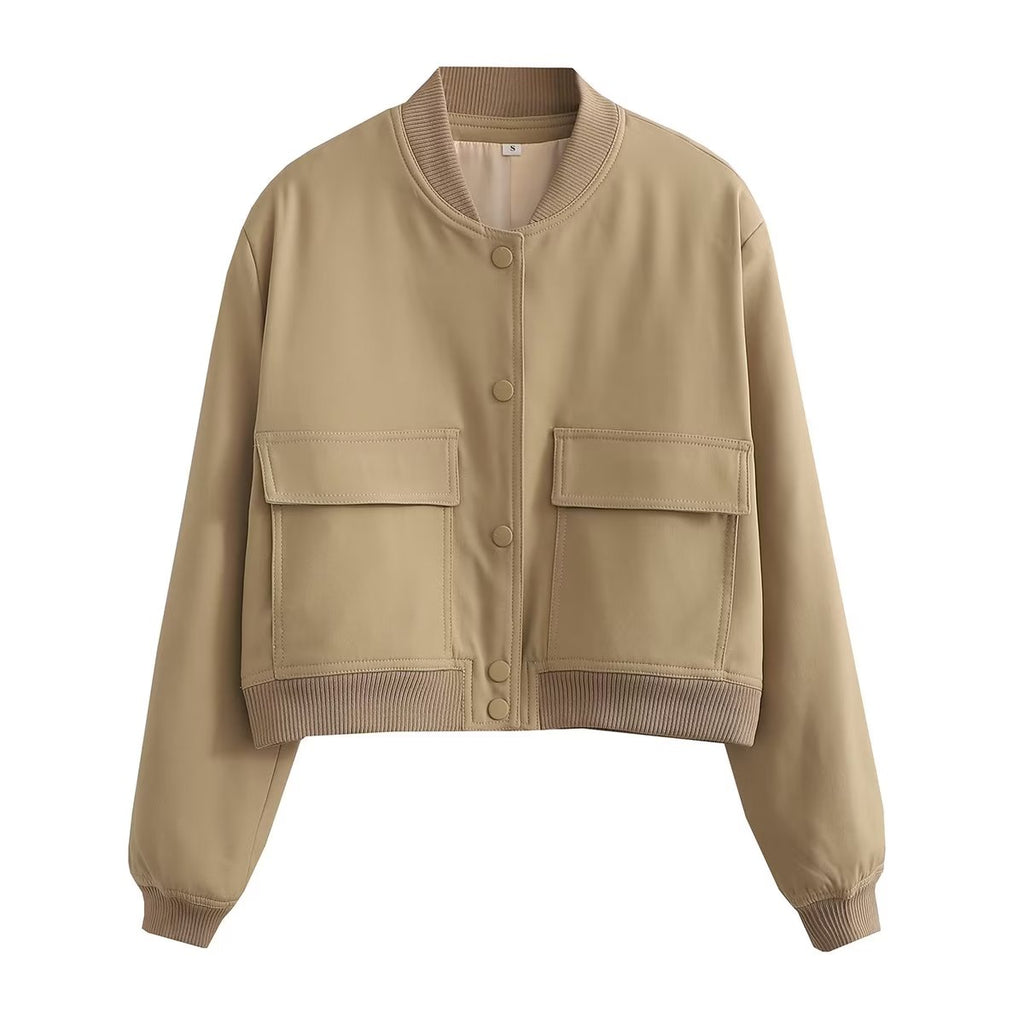 Bomber Jacket - Cropped Single Breast Classy Jacket Women's Wear