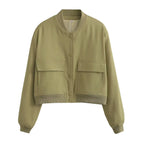 Bomber Jacket - Cropped Single Breast Classy Jacket Women's Wear