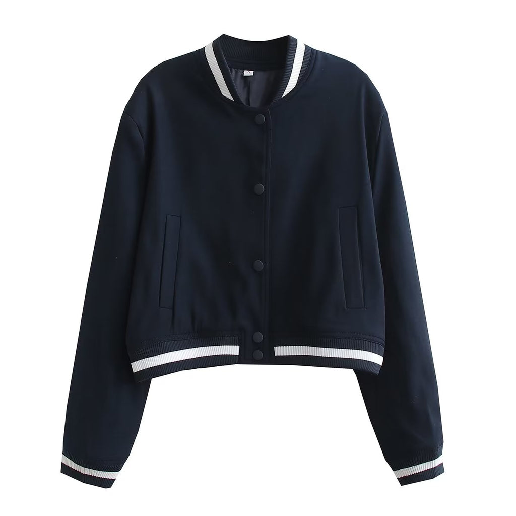 Bomber Jacket - Cropped Single Breast Classy Jacket Women's Wear