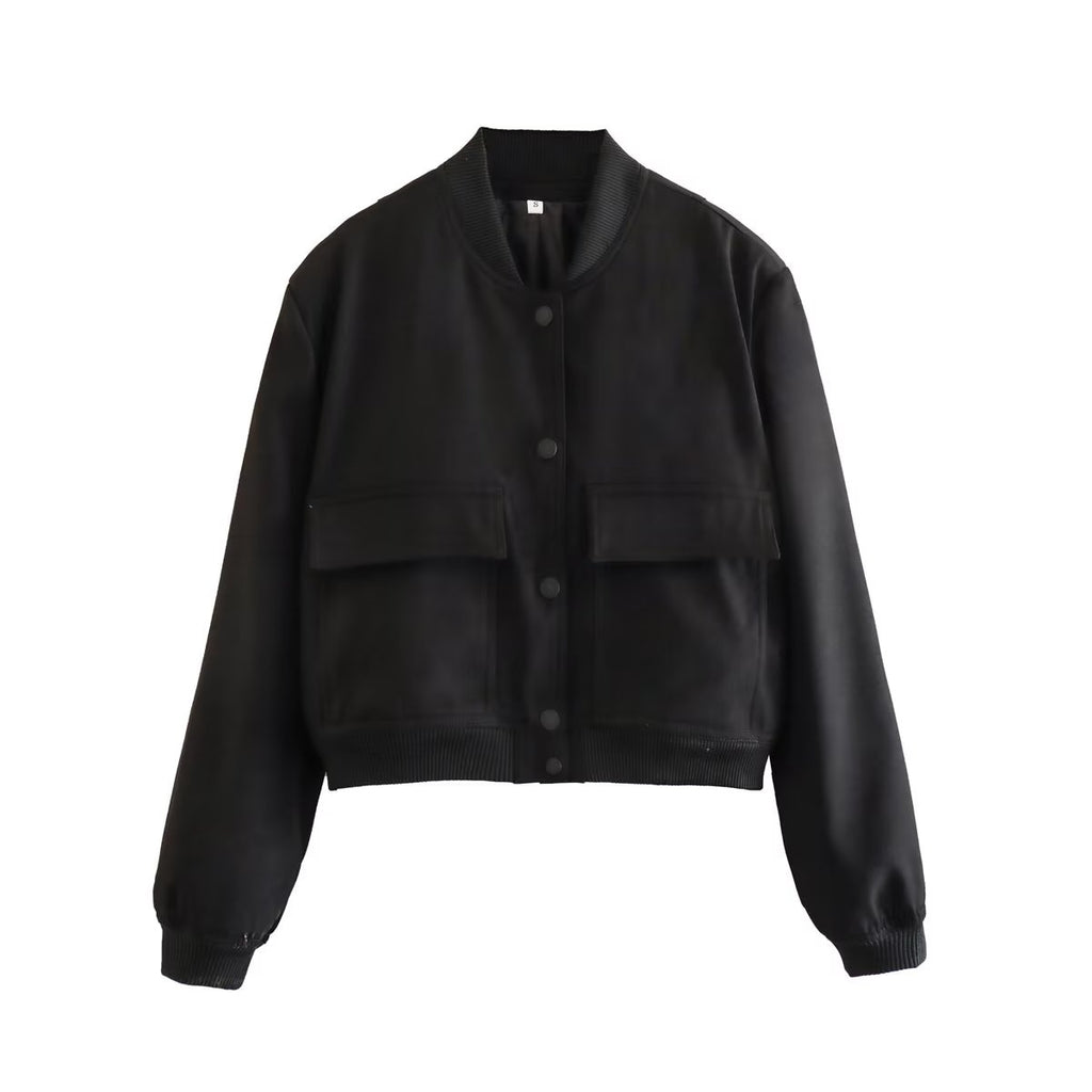 Bomber Jacket - Cropped Single Breast Classy Jacket Women's Wear