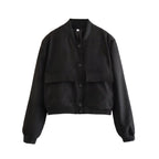 Bomber Jacket - Cropped Single Breast Classy Jacket Women's Wear
