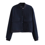 Bomber Jacket - Cropped Single Breast Classy Jacket Women's Wear
