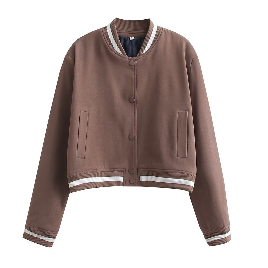 Bomber Jacket - Cropped Single Breast Classy Jacket Women's Wear