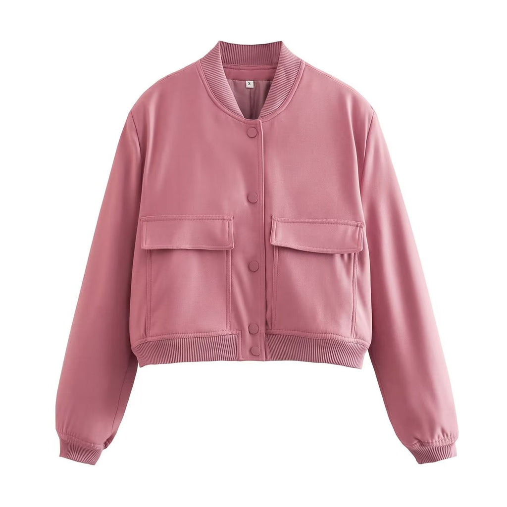 Bomber Jacket - Cropped Single Breast Classy Jacket Women's Wear
