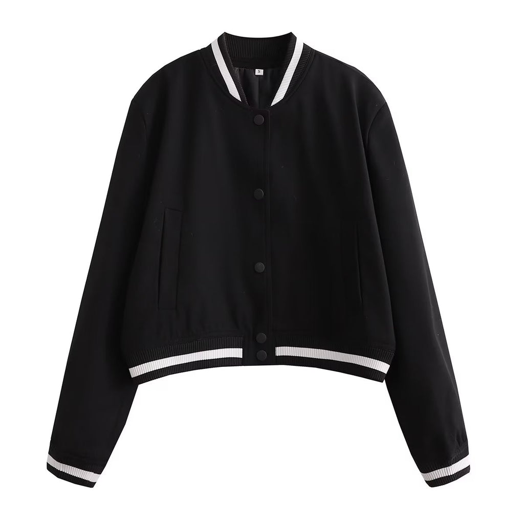 Bomber Jacket - Cropped Single Breast Classy Jacket Women's Wear