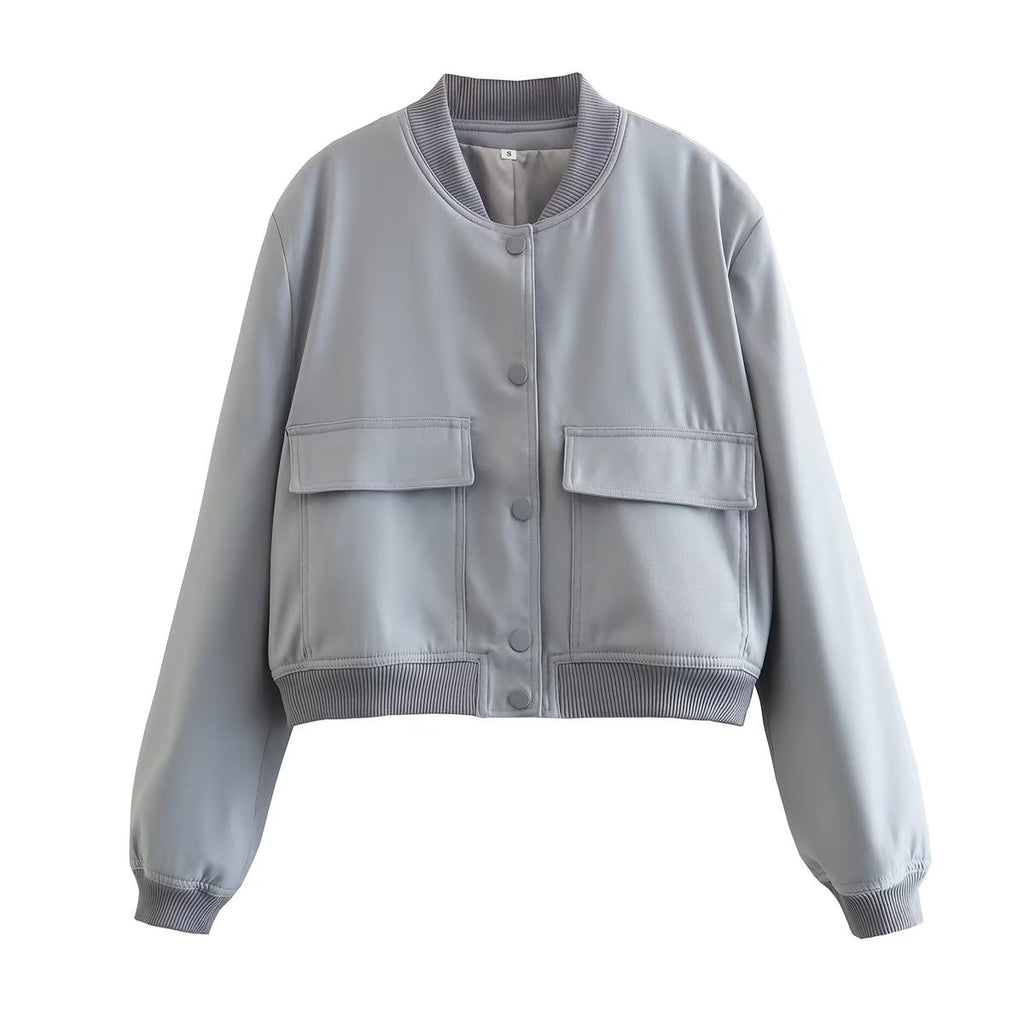 Bomber Jacket - Cropped Single Breast Classy Jacket Women's Wear