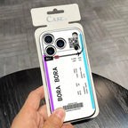 Plane Ticket Phone Case Boarding Pass For iPhone Silcone Cover