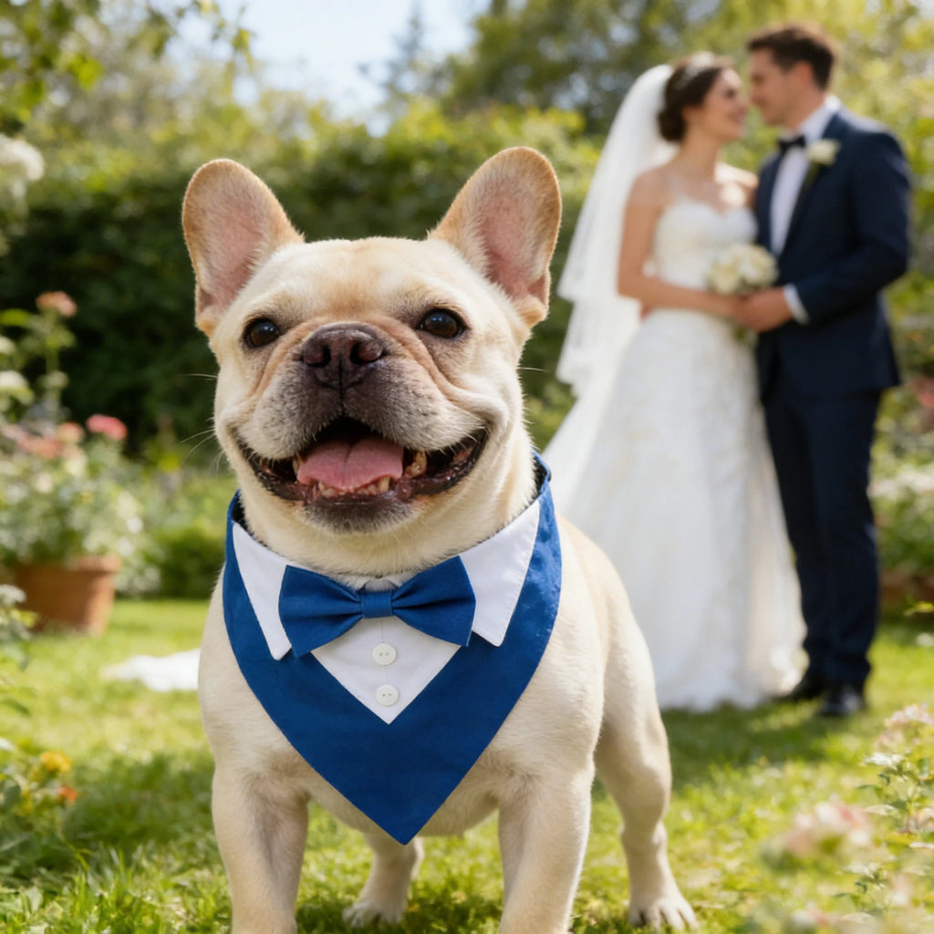 Bow Tie Dog Collar Tuxedo Bandana Adjustable Dress-up Party Costume