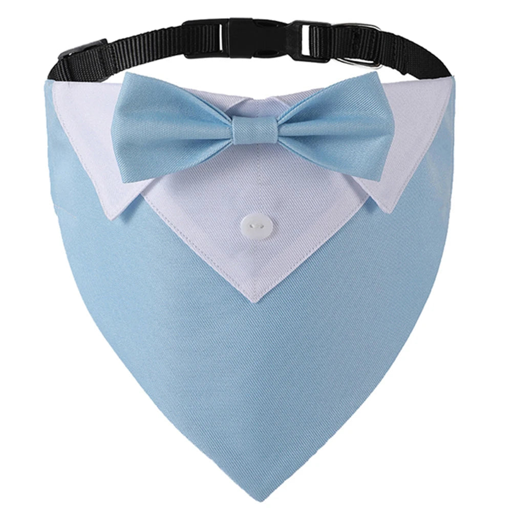 Bow Tie Dog Collar Tuxedo Bandana Adjustable Dress-up Party Costume