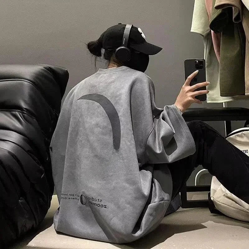 Boxy Fit Suede Baggy T-shirt