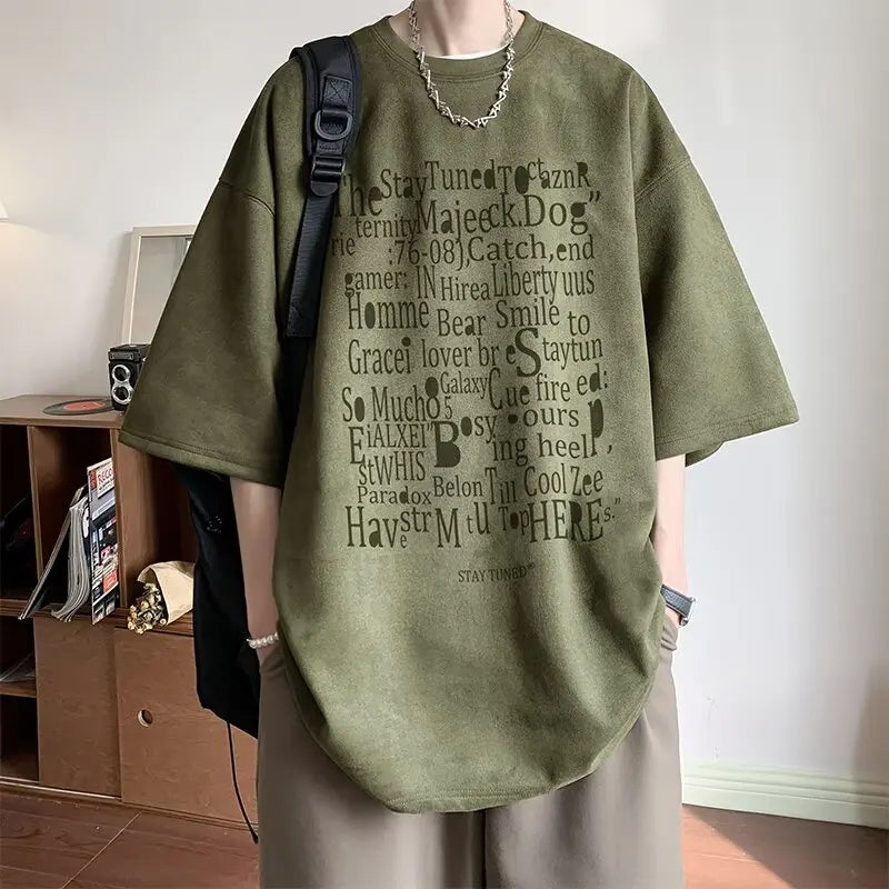 Boxy Fit T-Shirt Baggy Writing Print Design